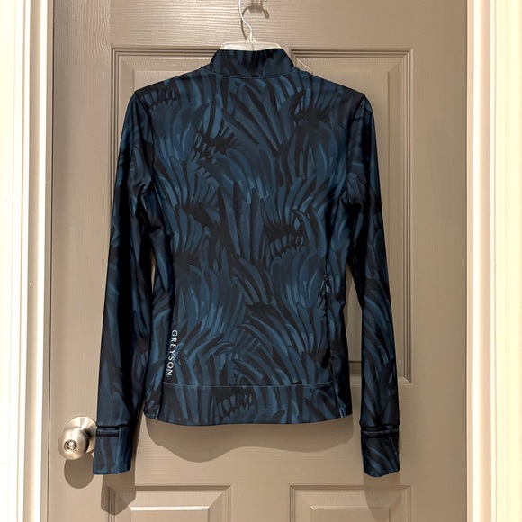 Greyson Scarlett | Halley II Feather Mid Layer Quarter Zip S | Teal Blue & Black - Picture 10 of 13